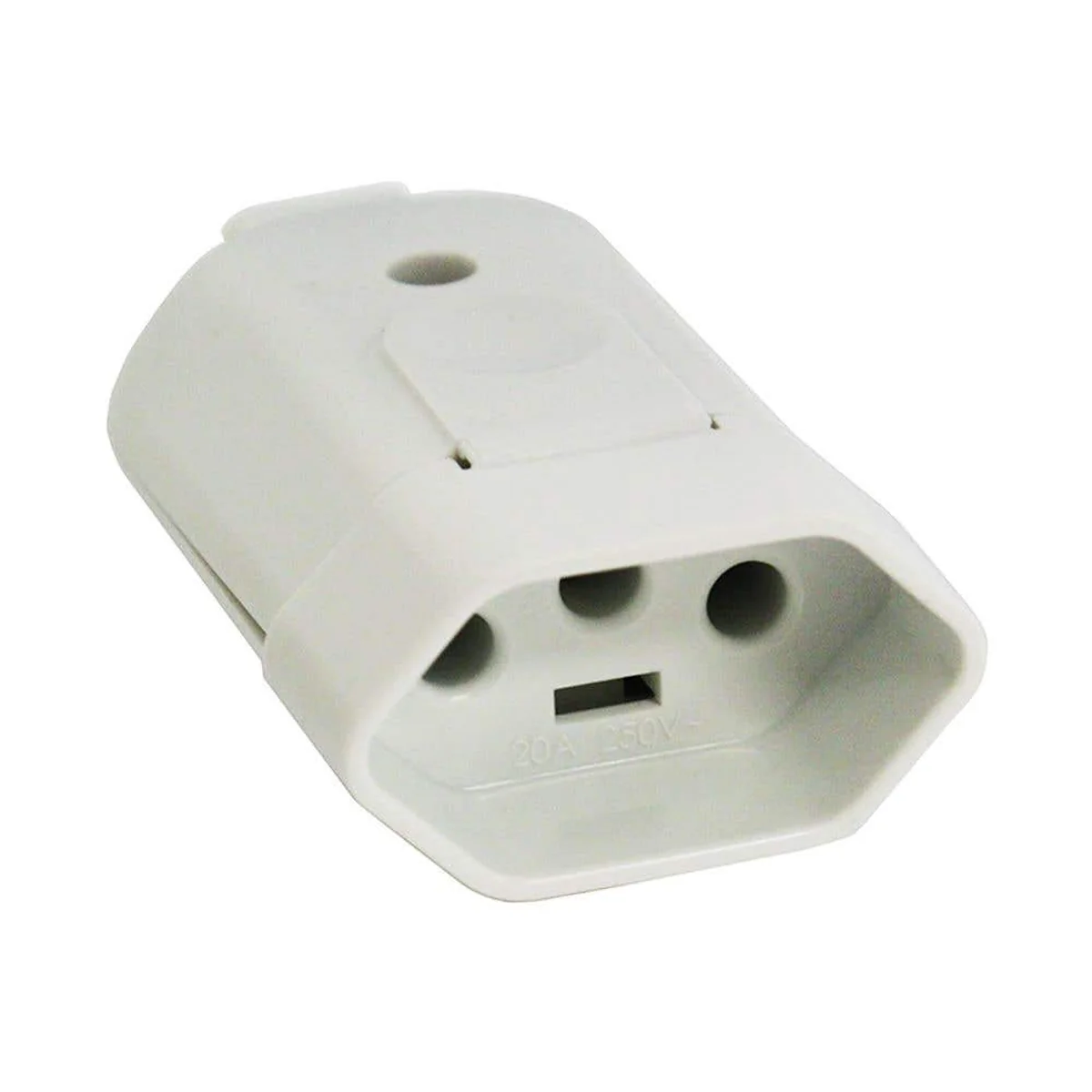 Plug Fêmea Branco 20A 2Polos+Terra 57402055 Tramontina - imagem 1