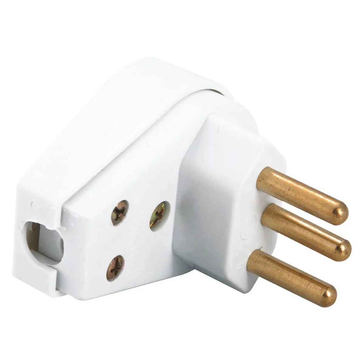 Plug Macho Branco Triangular 20A 250V 2P+T 57402/011 Tramontina - imagem 1