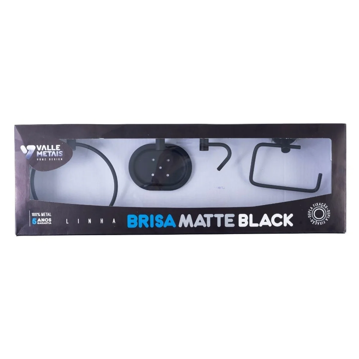 Kit Acessórios para Fixar Inox Preto com 5 peças Brisa Matte - imagem 1