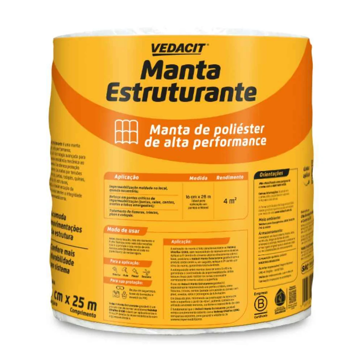 Manta Estruturante Poliester 16cm x 25m - imagem 1