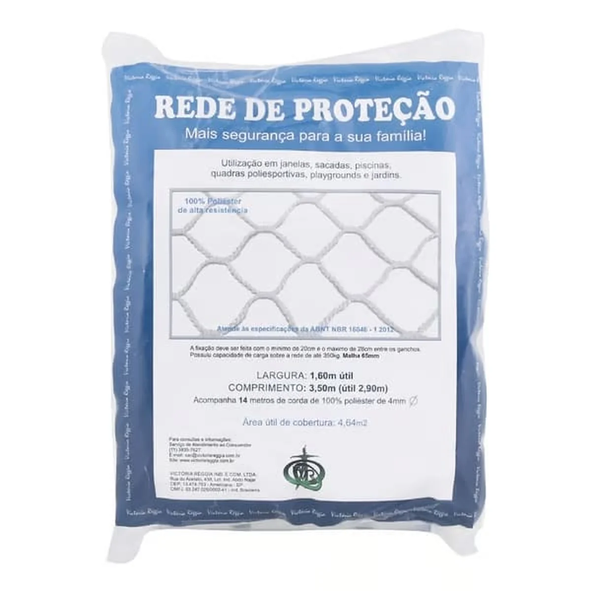 Kit Rede de Proteção Malha 6x6cm com Corda Victoria Reggia - imagem 1
