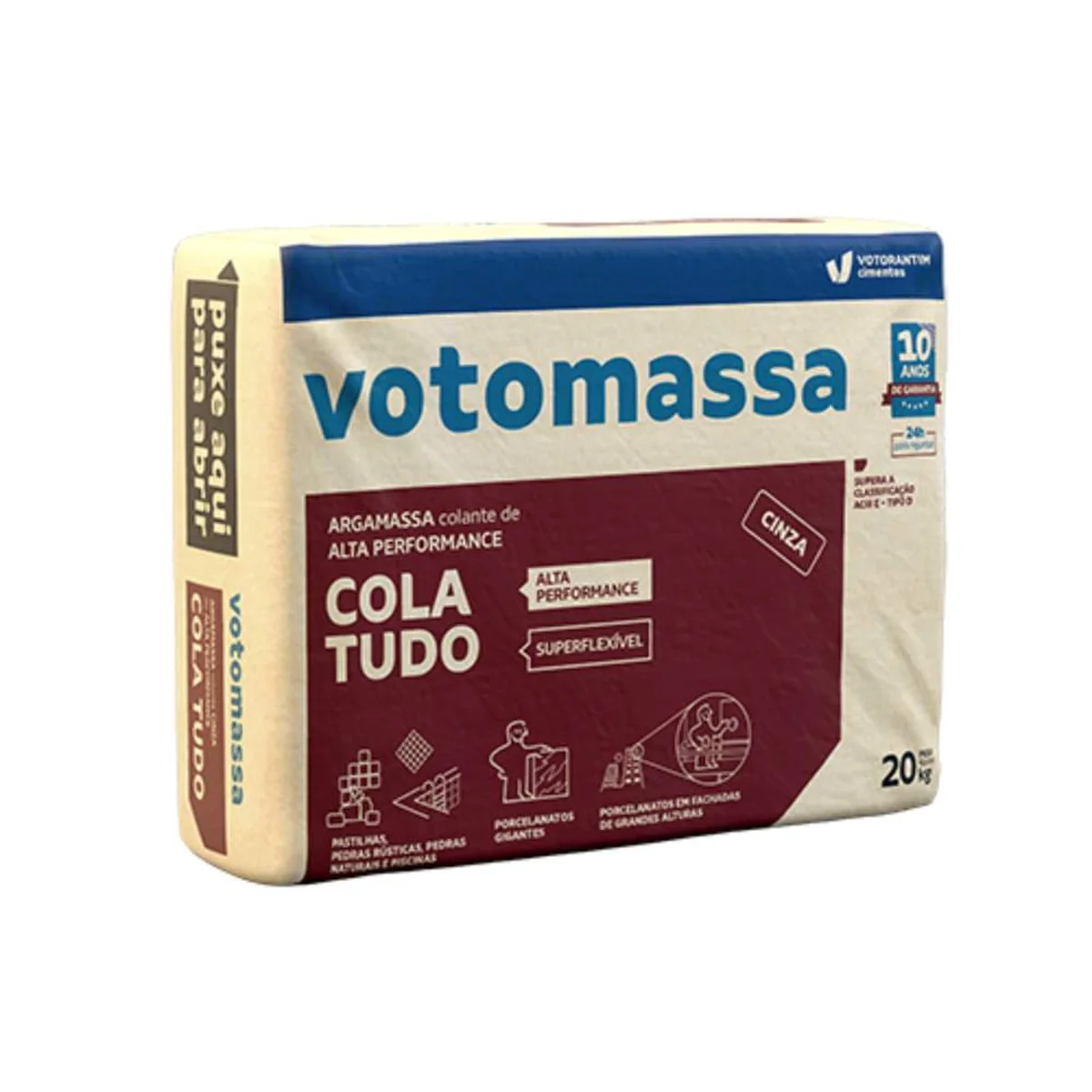 Argamassa Interna/Externa Cola Tudo Cinza 20kg Votorantim - imagem 1