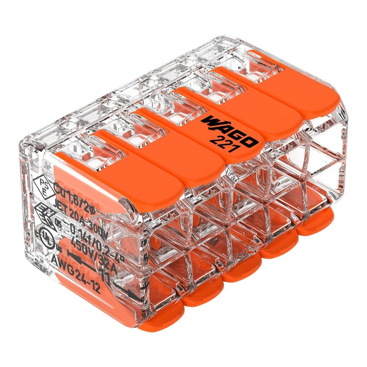 Conector Emenda 10 Pólos 32A 0,2-4mm² 221-420 Wago - imagem 1