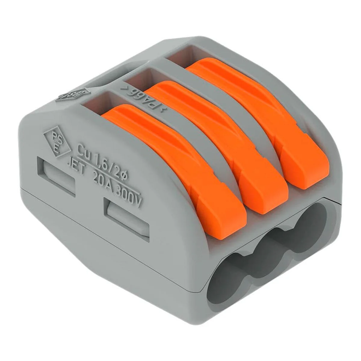 Conector Emenda 3 Pólos 32A 0,08-4mm² 222-413 Wago - imagem 1