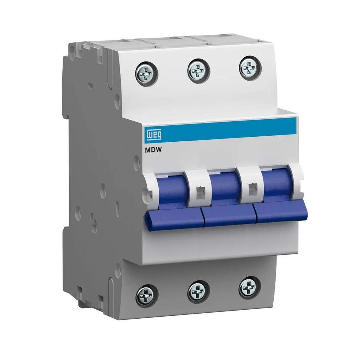 Disjuntor Tripolar 6A Curva C 220/230V 3kA MDW-C6-3 WEG - imagem 1