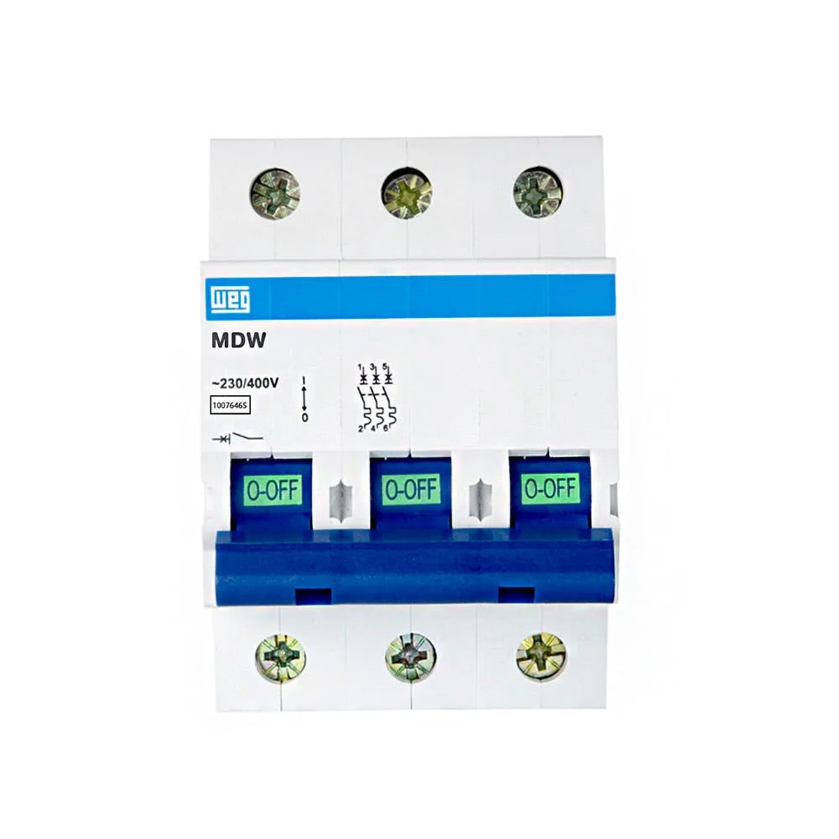 Disjuntor Trifásico 32A Curva C 3kA 400Vca MDWC323 WEG - imagem 1