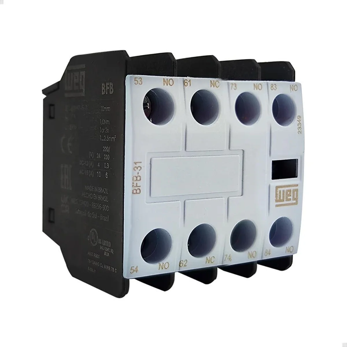 Bloco Contato Frontal 3NA+1NF Para Contatores CWB9-125 BFB-31 WEG - imagem 1