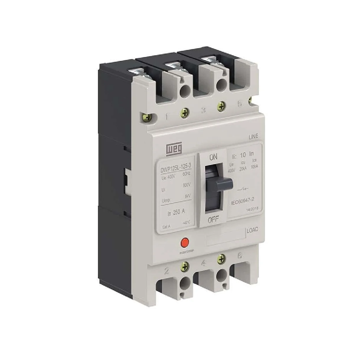 Disjuntor Caixa Moldada Tripolar 70A 220V 30kA DWP WEG - imagem 1