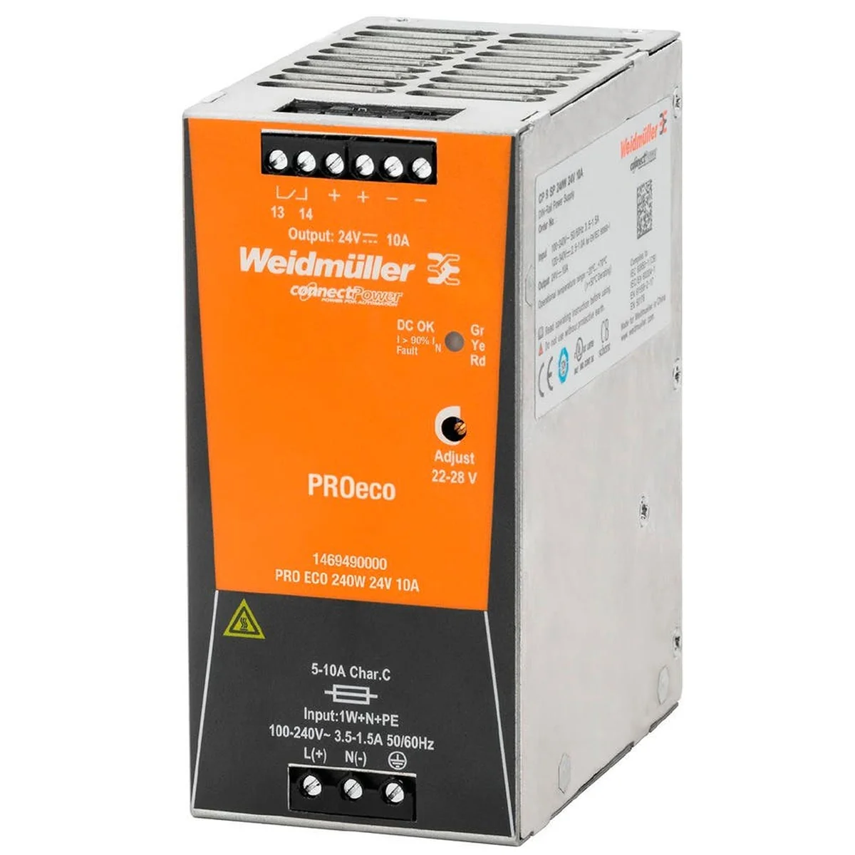 Fonte Alimentação Chaveada 100-240Vca/24Vcc 240W 1469490000 Weidmüller - imagem 1