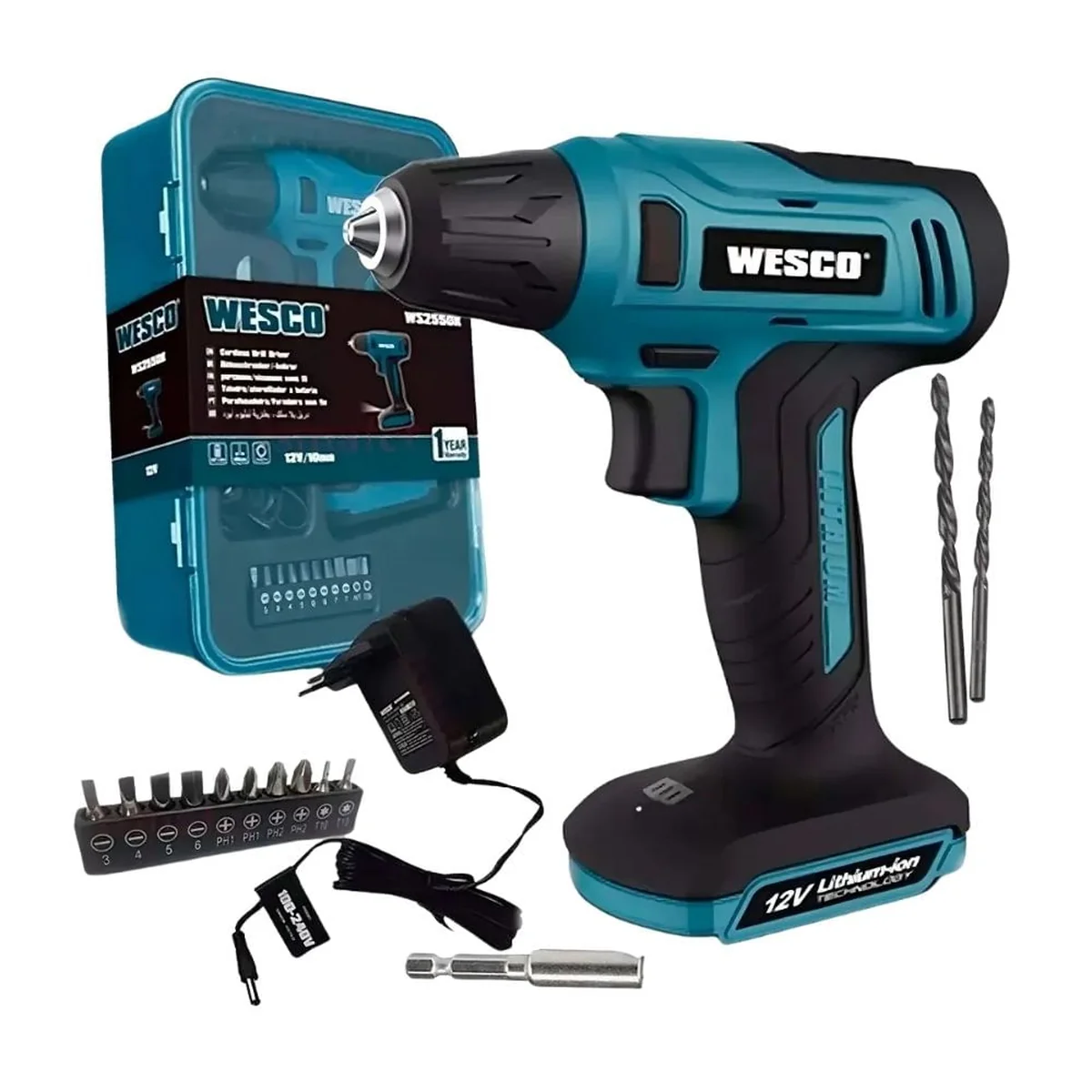 Furadeira Parafusadeira 3/8" (10mm) 12V 1 Bat WS2554K Wesco - imagem 1