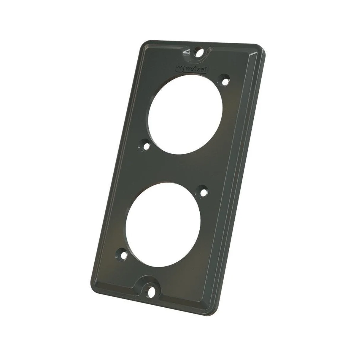 Tampa PVC 1" Para 2 Tomadas Redondas Cinza E018000402 Wetzel - imagem 1
