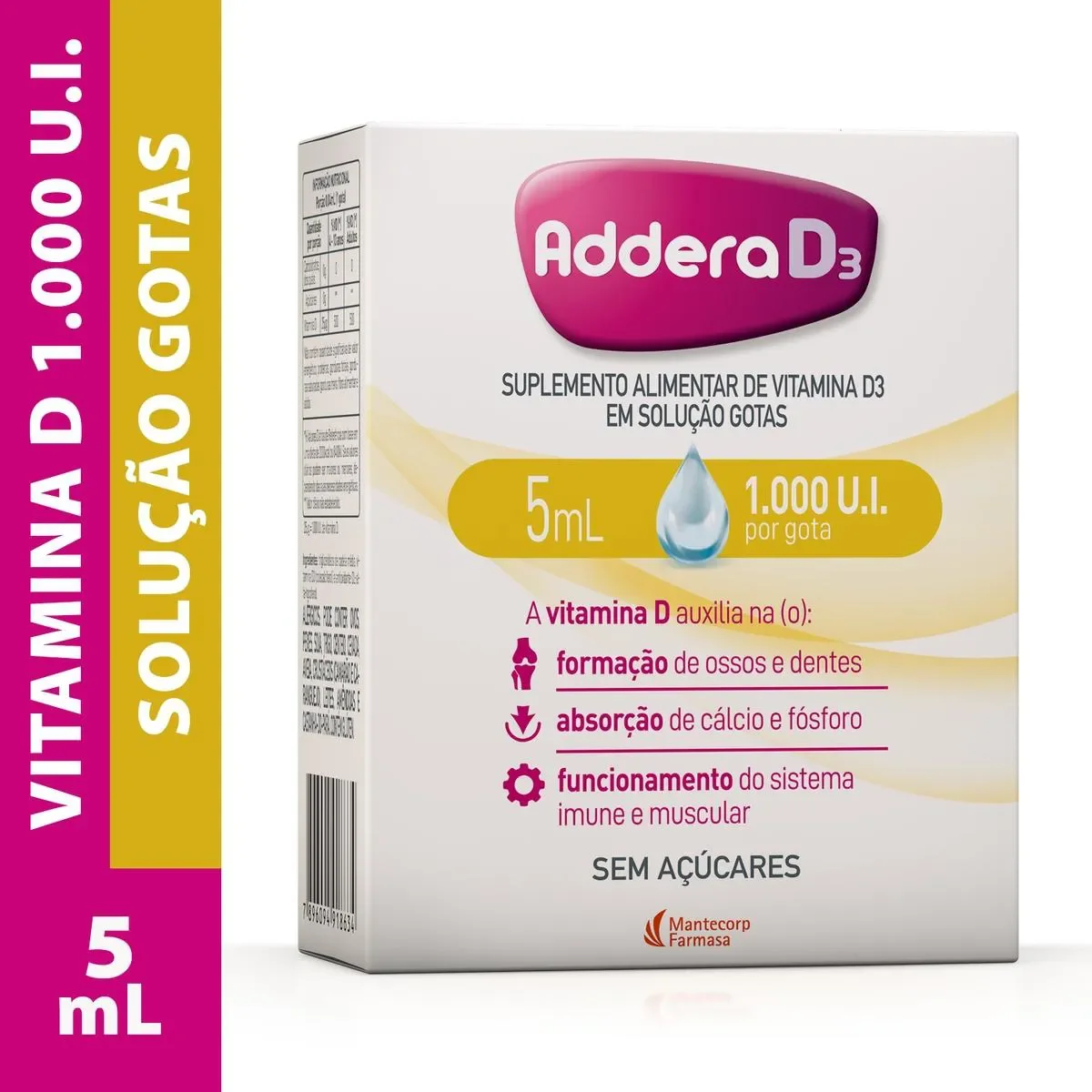 Vitamina D 1.000UI Addera D3 Gotas 5ml - imagem 1