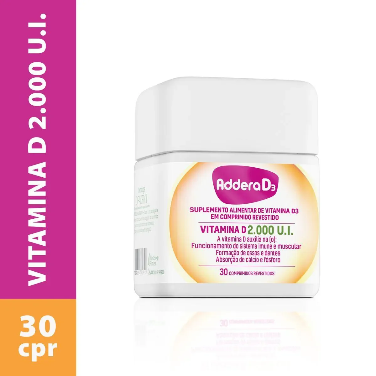Vitamina D 2.000UI Addera D3 30 comprimidos - imagem 1