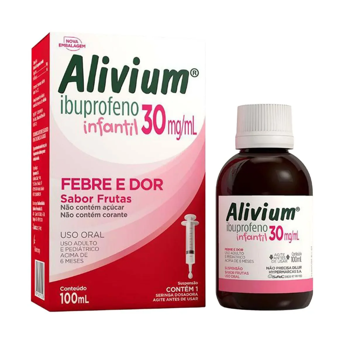 Alivium Infantil 30mg/ml Sabor Frutas Suspensão Oral 100ml - imagem 1