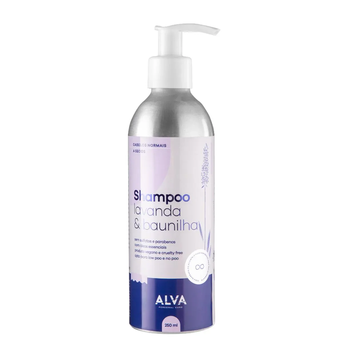 Shampoo Vegano Alva Lavanda e Baunilha Cabelos Normais e Secos 250ml - imagem 1