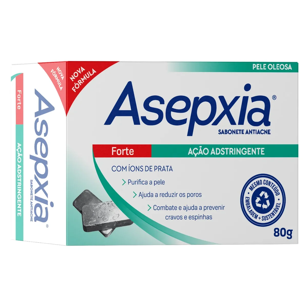 Sabonete em Barra Asepxia Forte Adstringente Pele Oleosa com 80g - imagem 1
