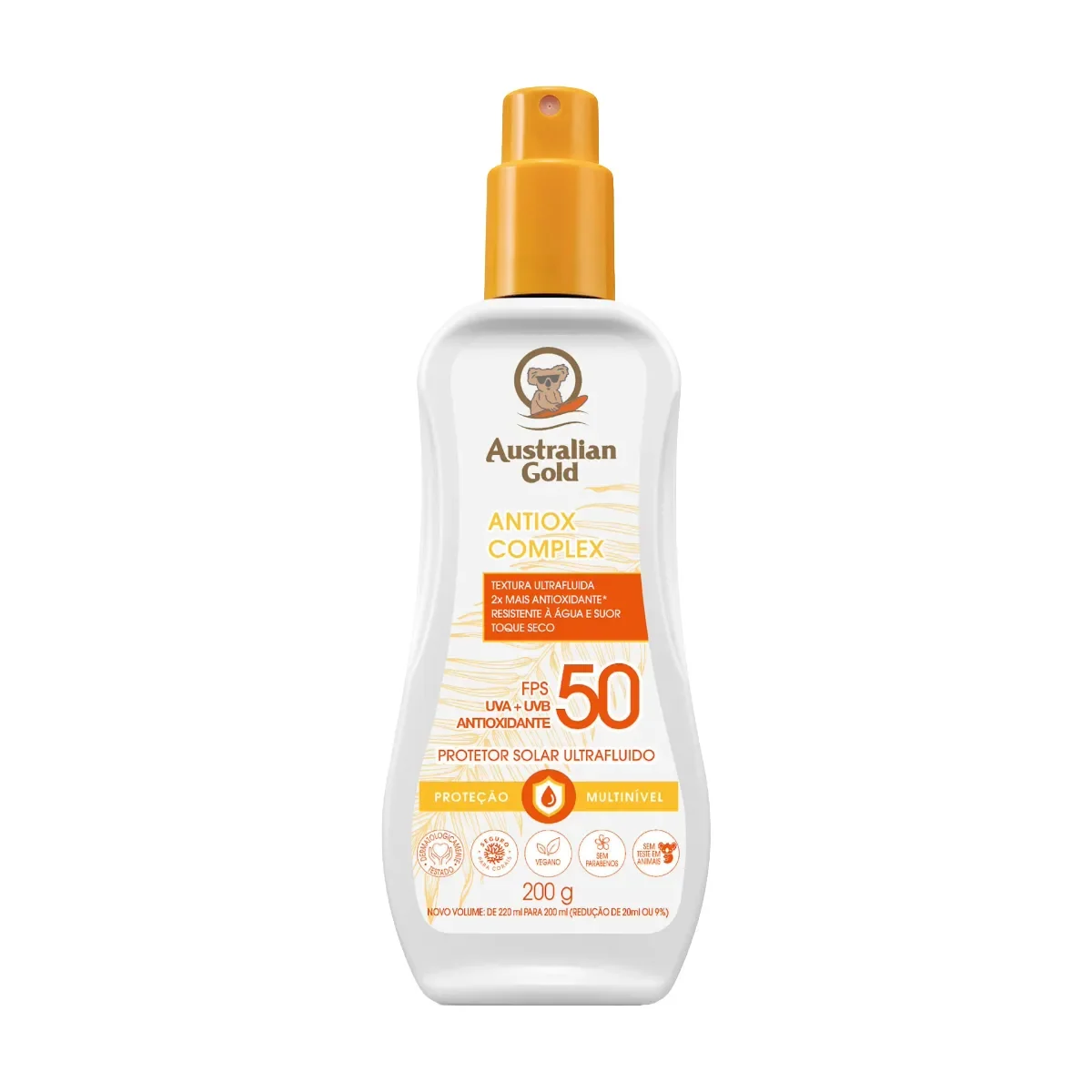 Protetor Solar Corporal Ultrafluido Australian Gold Antiox Complex FPS 50 200ml - imagem 1