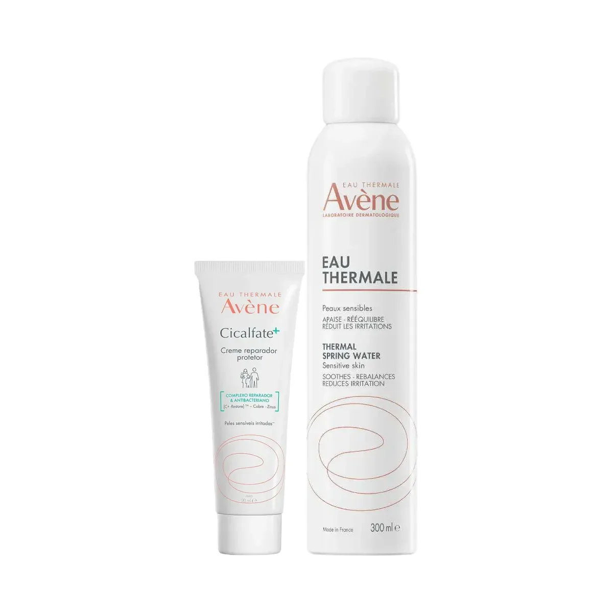 Kit Avène Creme Reparador Cicalfate+ 20ml + Água Termal Facial Eau Thermale 300ml - imagem 1