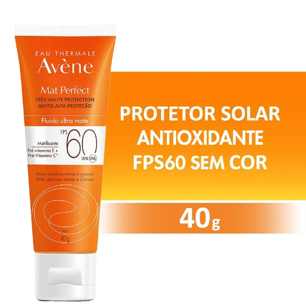 Protetor Solar Facial Avene FPS 60 Mat Perfect 40g - imagem 1