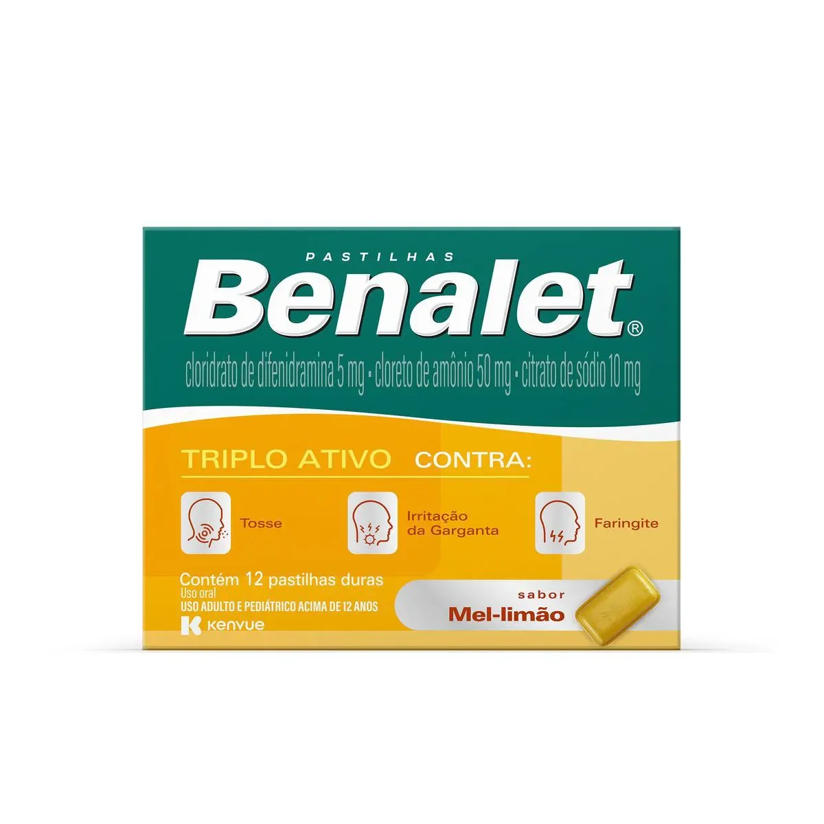 Pastilha Benalet Sabor Mel e Limão 12 unidades - imagem 1