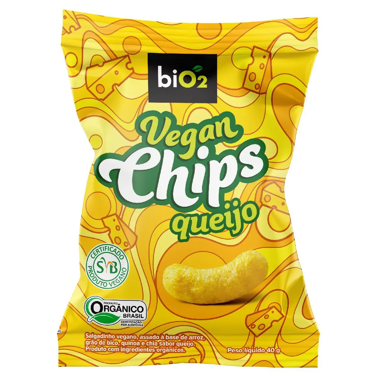 Salgadinho Orgânico biO2 Vegan Chips Queijo 40g - imagem 1