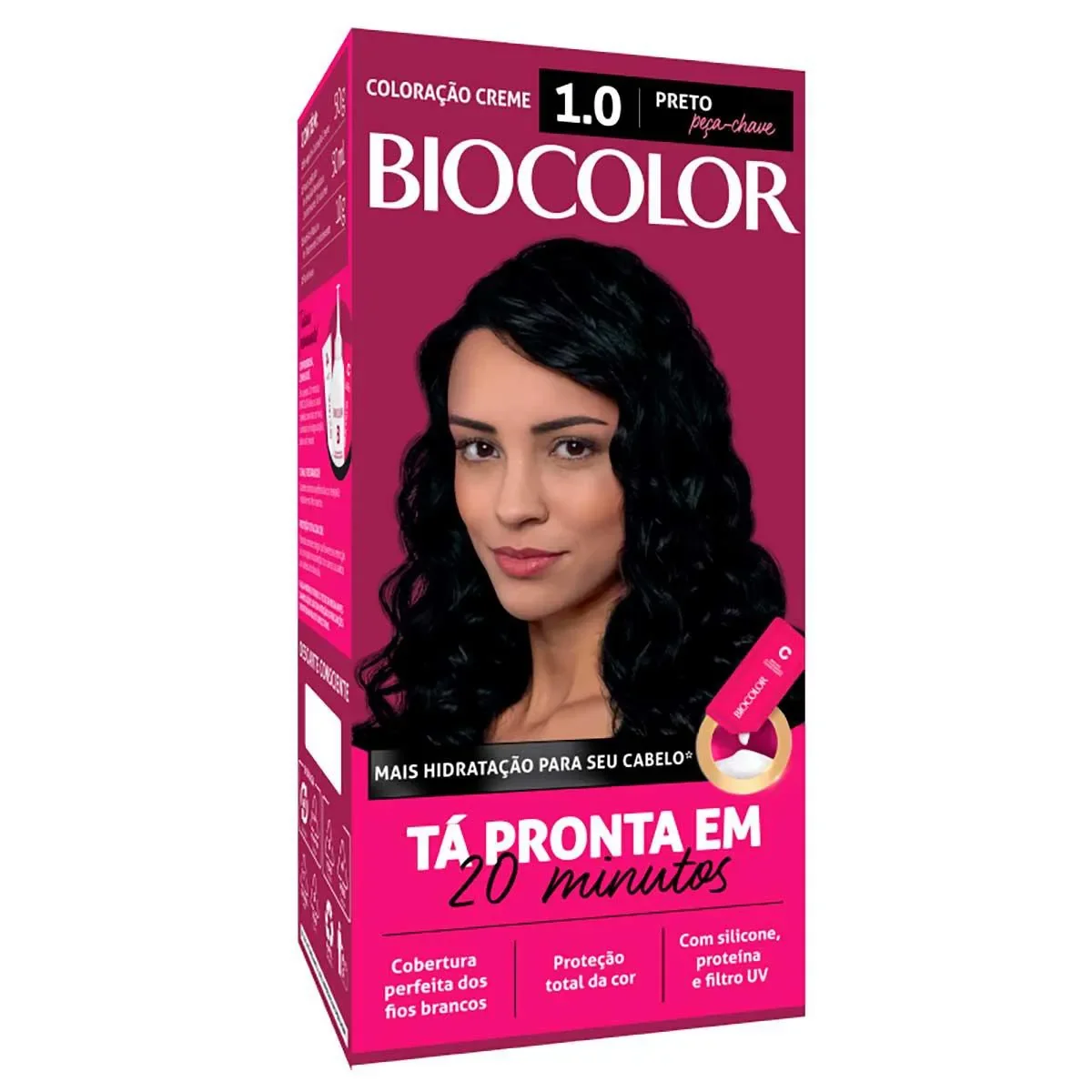 Tinta de Cabelo Permanente Biocolor Min Kit - 1.0 Preto Peça-Chave - imagem 1