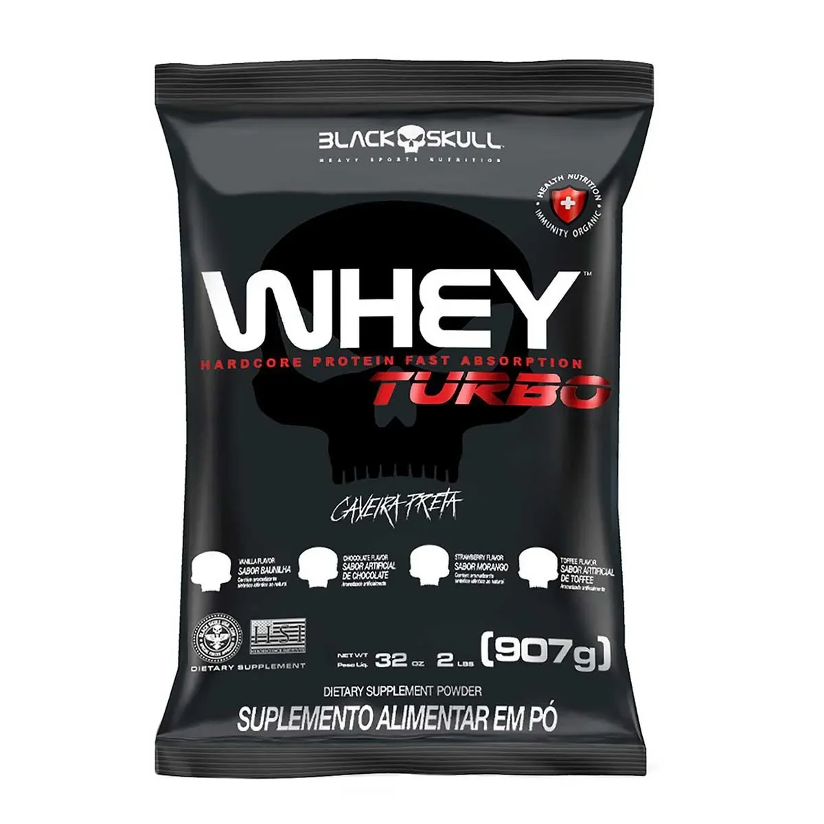 Refil Whey Turbo Black Skull 907g - imagem 1