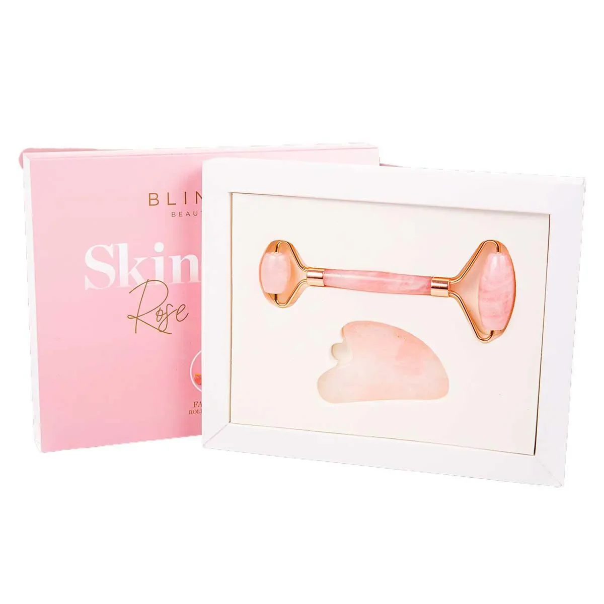 Kit Skin Glow Blink Lab Rolinho Massageador + Ghashá de Quartzo Rosa - imagem 1