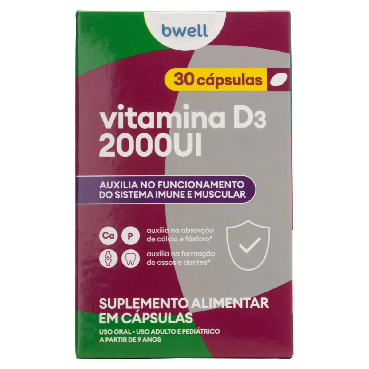 Vitamina D 2.000UI bwell 30 cápsulas - imagem 1