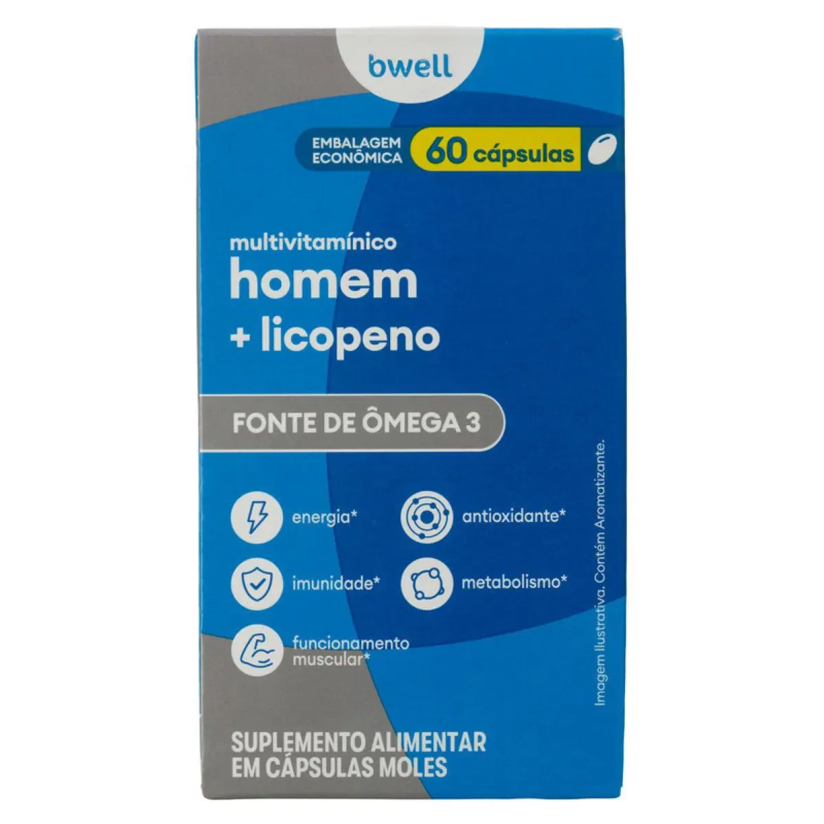 Polivitamínico Bwell Homem + Licopeno 60 Cápsulas - imagem 1