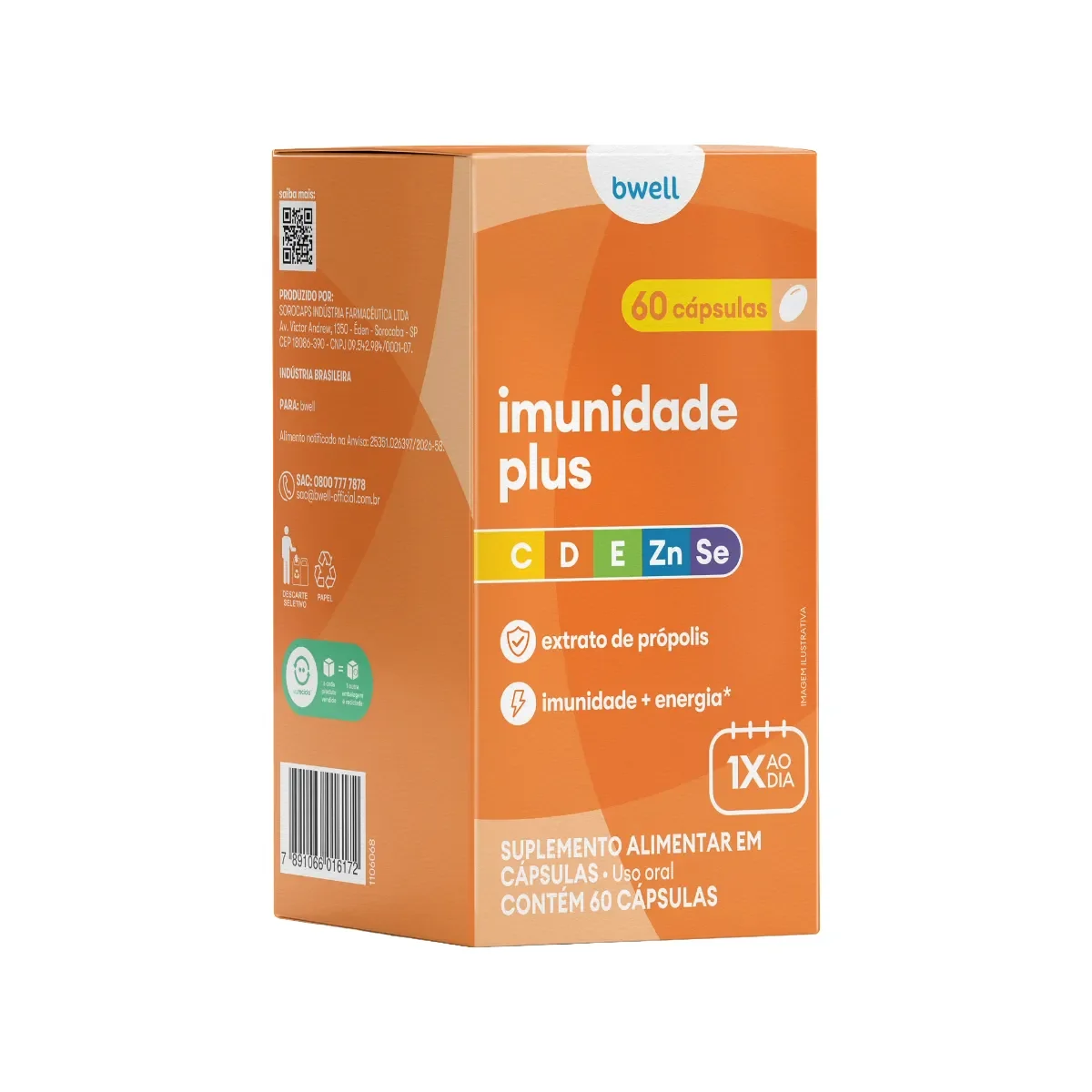 Polivitamínico Bwell Imunidade Plus 60 Cápsulas - imagem 1