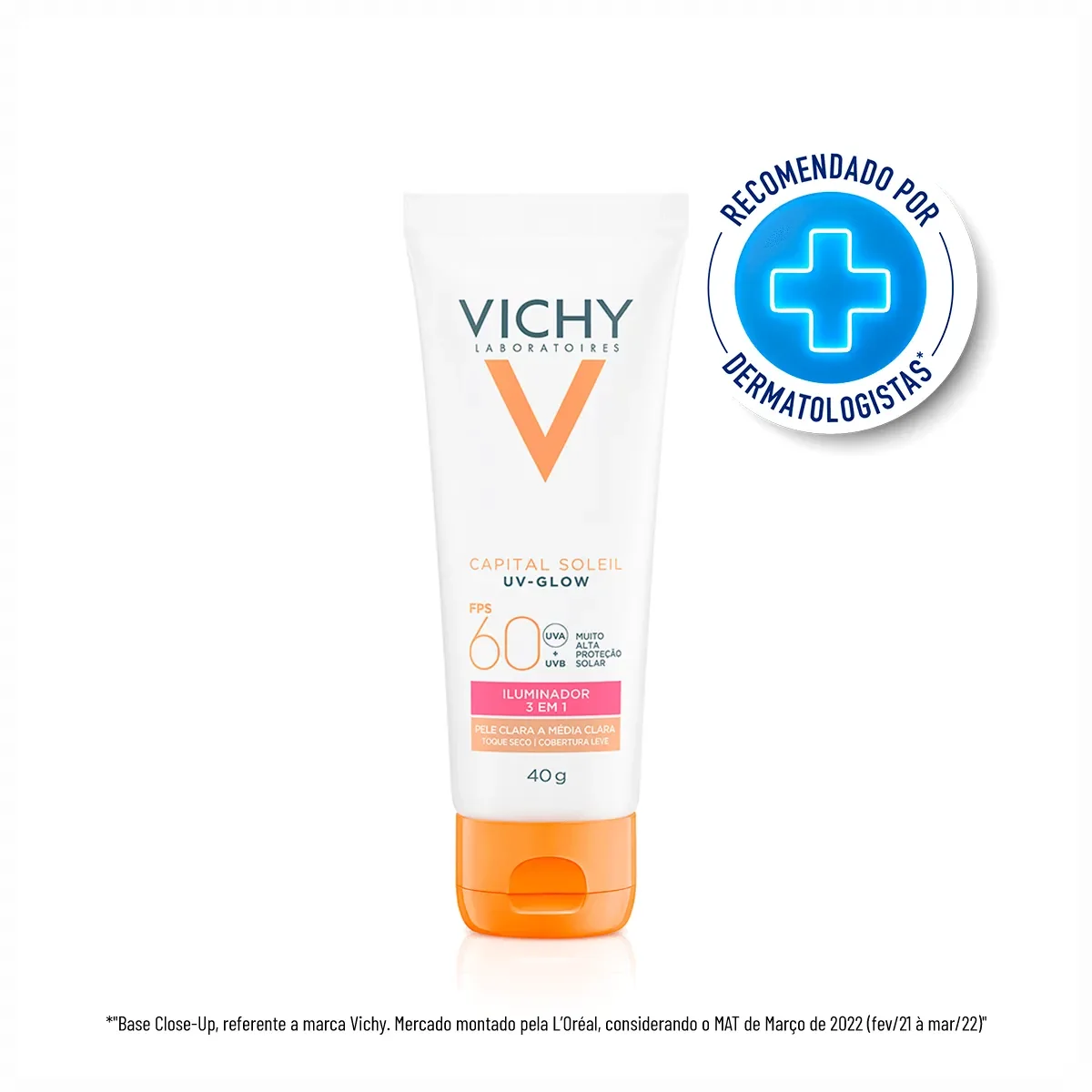 Protetor Solar Facial Vichy Capital Soleil UV Glow FPS 60 Clara a Média 40g - imagem 1