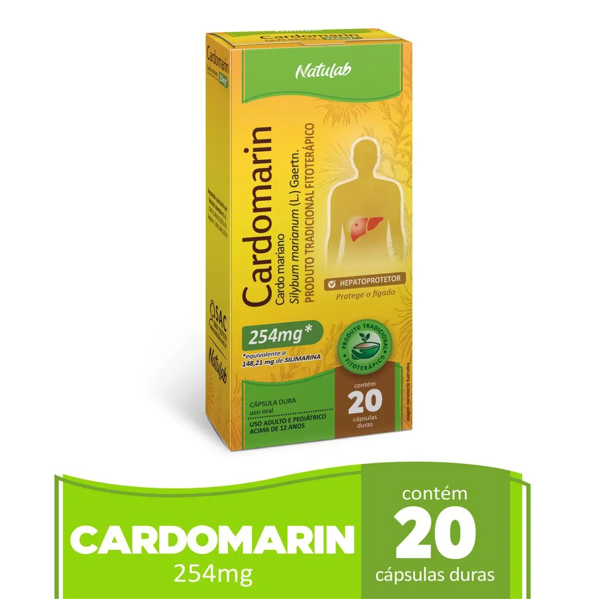 Cardomarin Silimarina 254mg 20 cápsulas - imagem 1