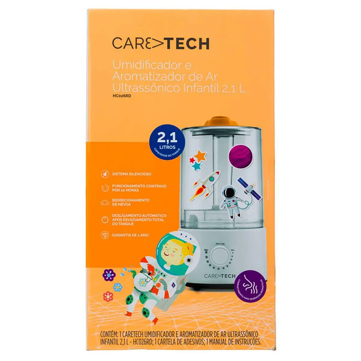 Umidificador e Aromatizador de Ar Infantil Caretech HC026RD 2,1L - imagem 1