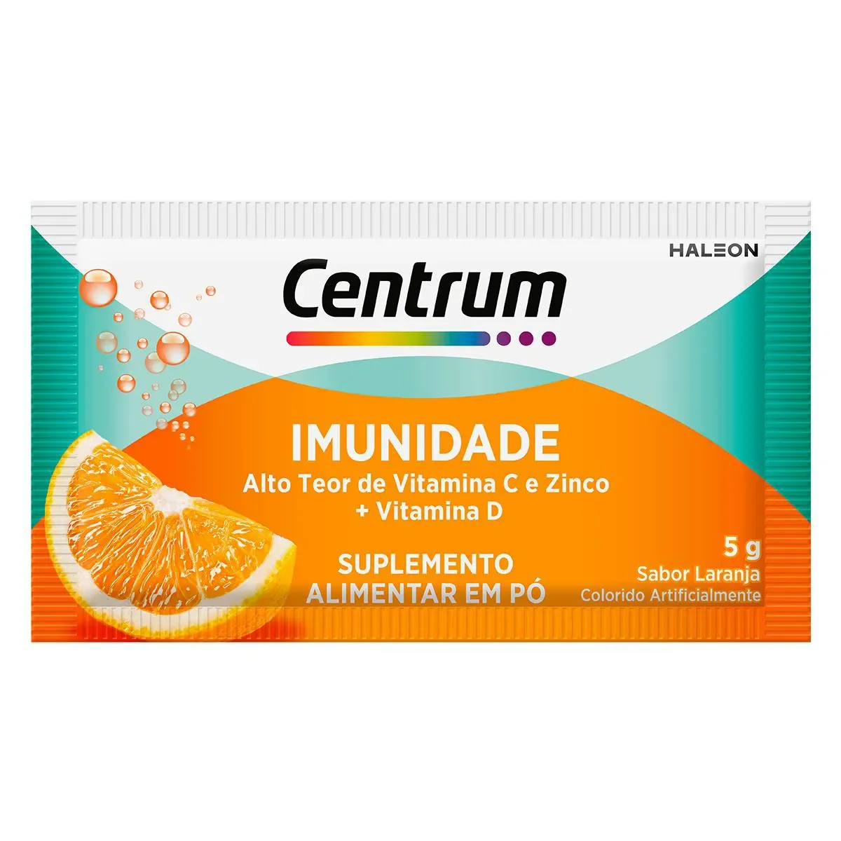Vitamina C Efervescente em Pó Centrum Imunidade Vitaminas C, D e Zinco Laranja 5g - imagem 1