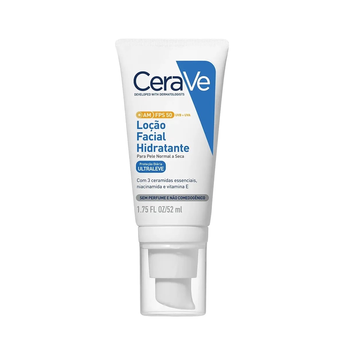 Loção Hidratante Facial CeraVe AM FPS 50 Proteção Solar e Hidratação com Ceramidas 52ml - imagem 1