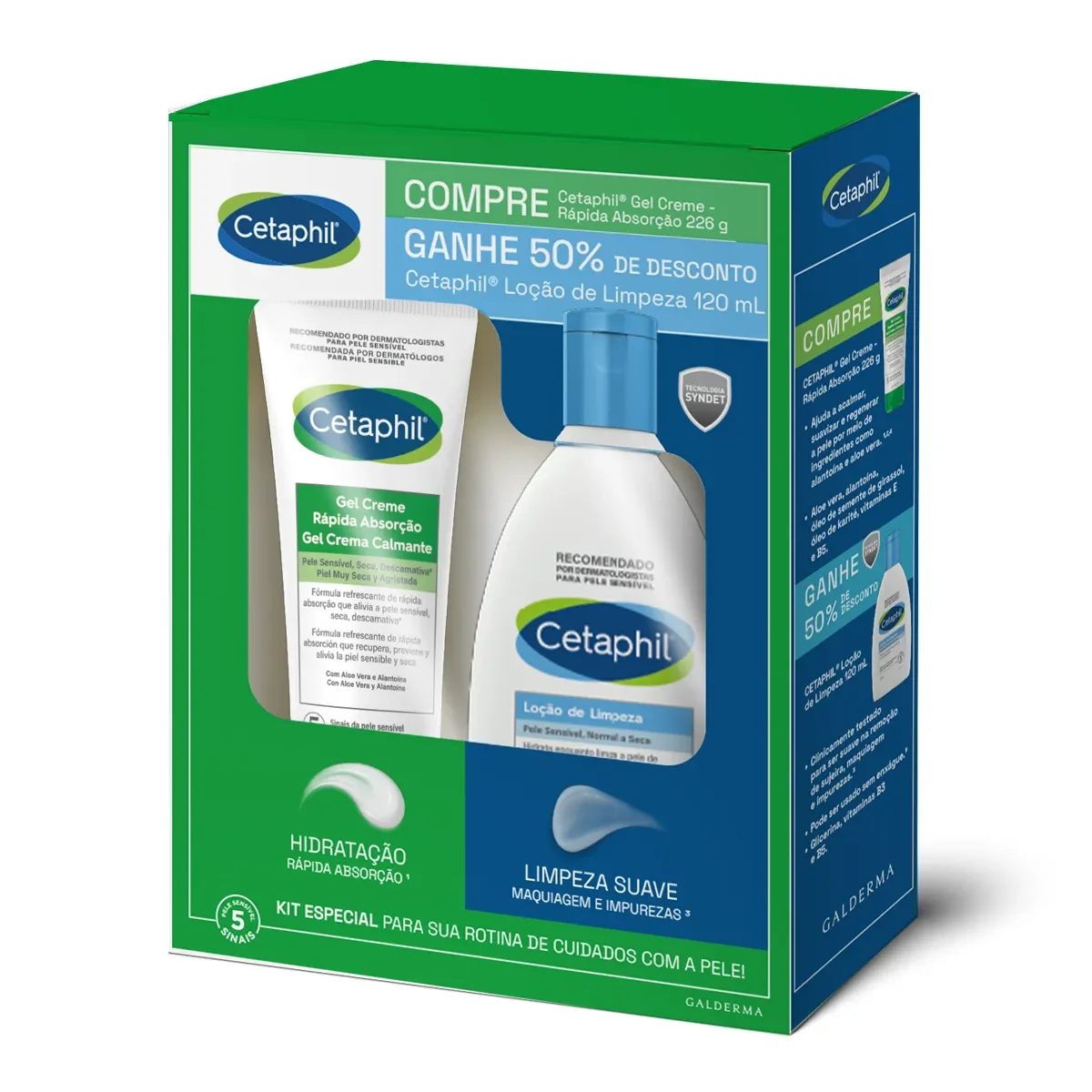Kit Cetaphil Gel Creme Rápida Absorção 226g + Loção de Limpeza 120ml - imagem 1