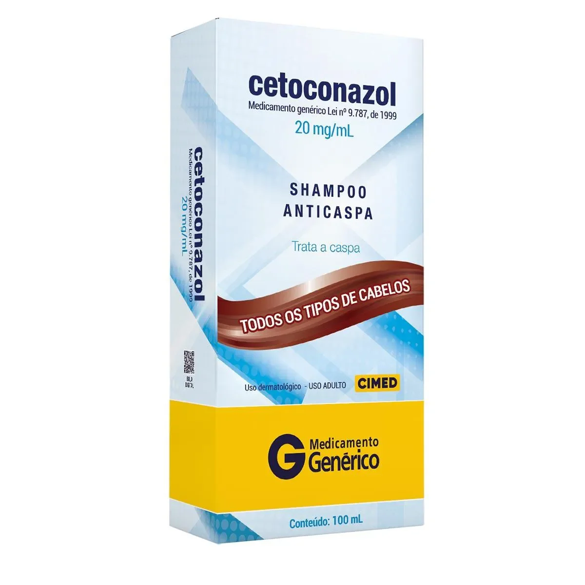 Cetoconazol 20mg/ml Shampoo Anticaspa 100ml Cimed Genérico - imagem 1