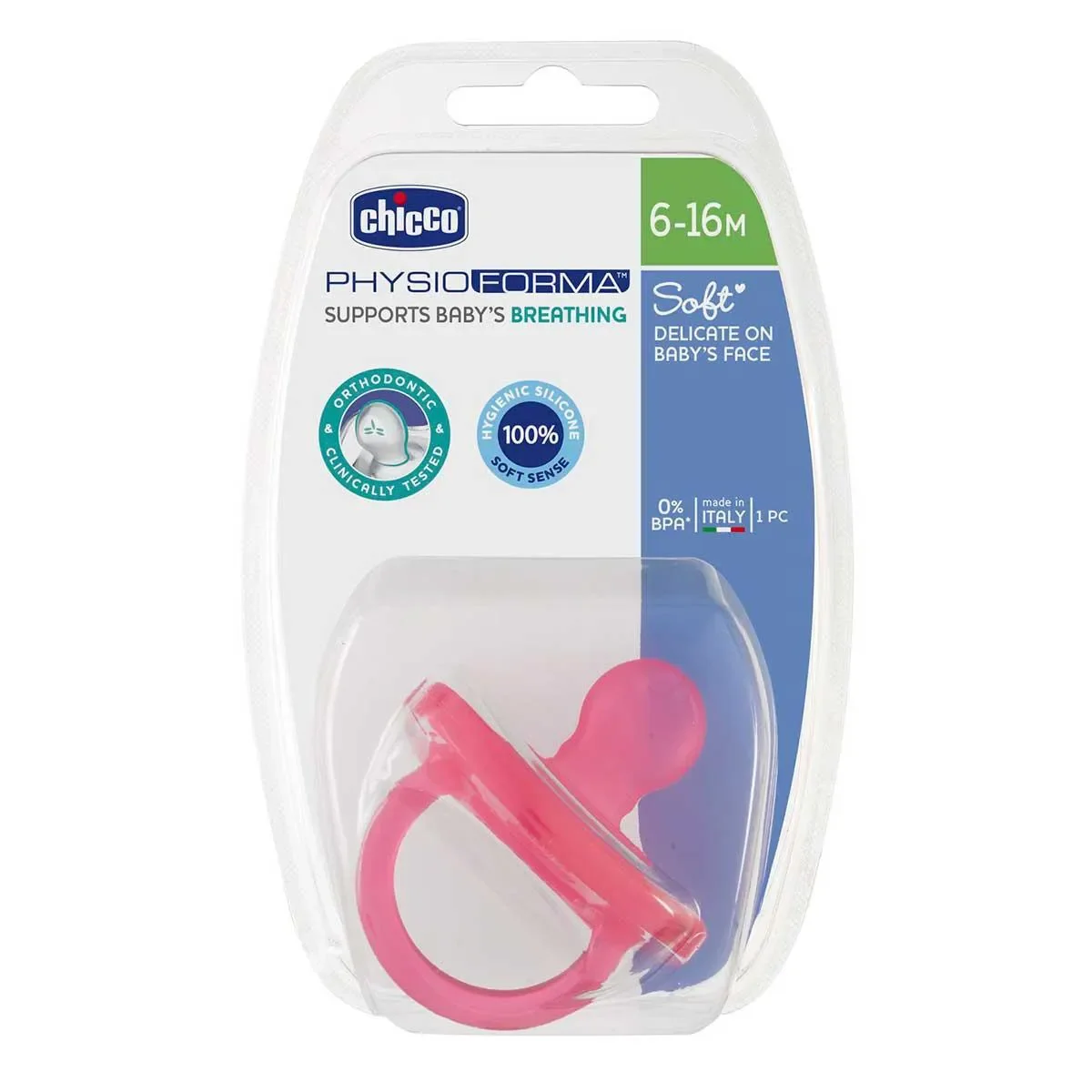 Chupeta Chicco Physio Forma Soft 6 - 16 Meses Rosa com 1 unidade - imagem 1