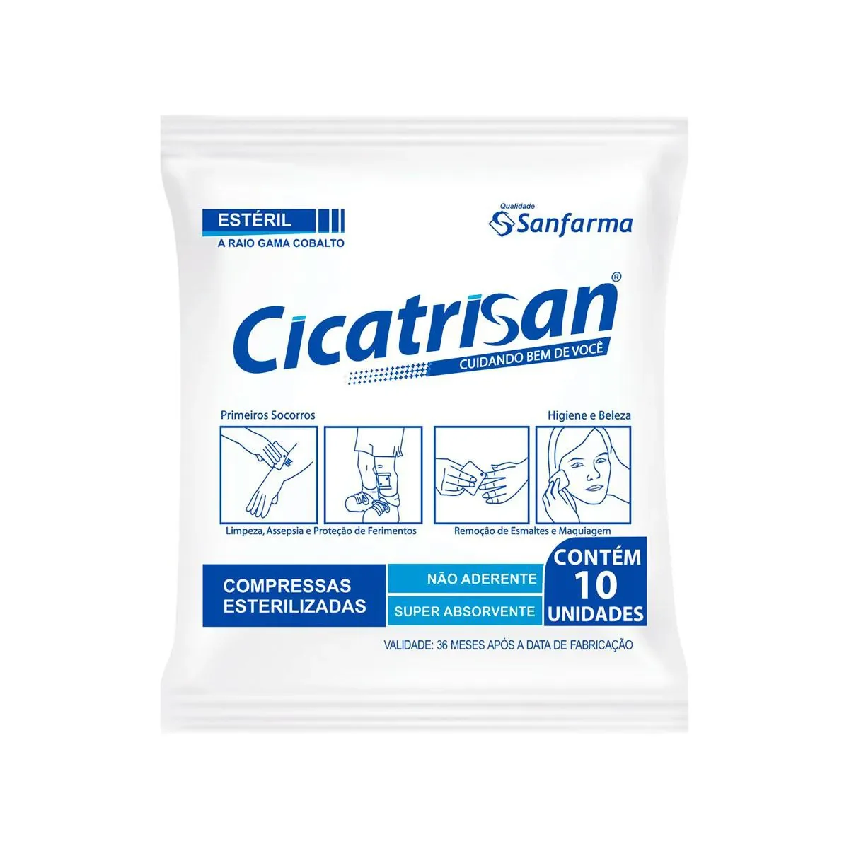 Compressa de Gaze Cicatrisan Não Aderente Estéril 10 unidades - imagem 1