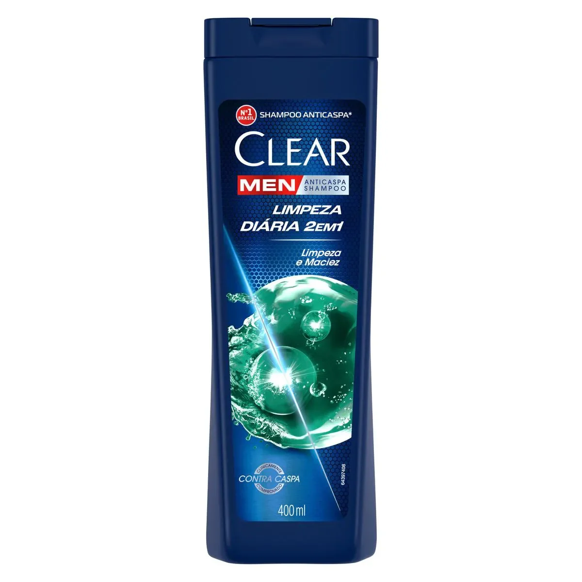Shampoo Anticaspa Clear Men Limpeza Diária 2 em 1 400ml - imagem 1