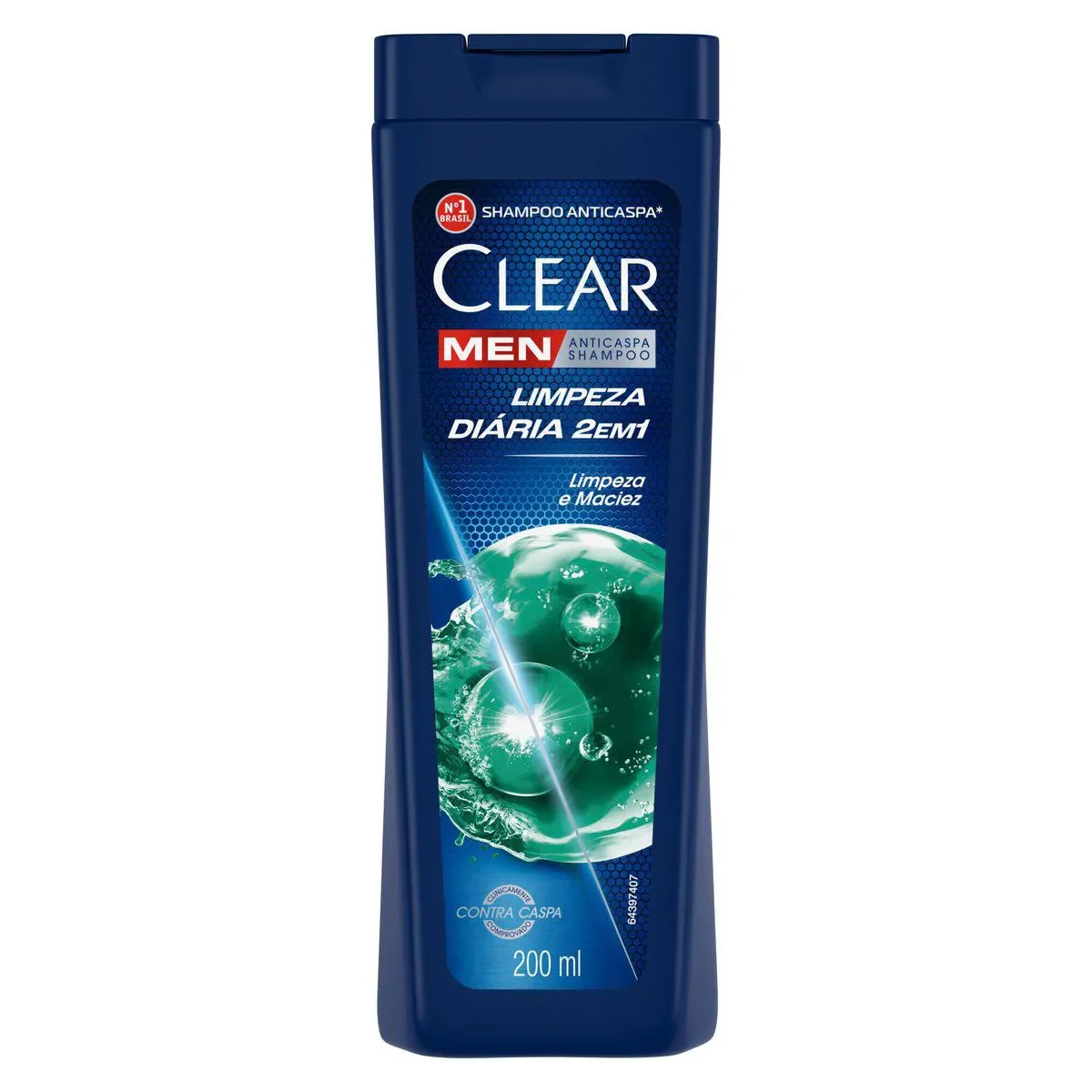 Shampoo Anticaspa Clear Men Limpeza Diária 2 em 1 200ml - imagem 1