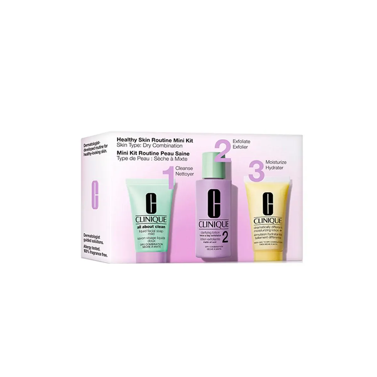 Mini Kit Clinique Pele Mista a Seca Sabonete Líquido 30ml + Tônico Facial 60ml + Loção Hidratante  30ml - imagem 1