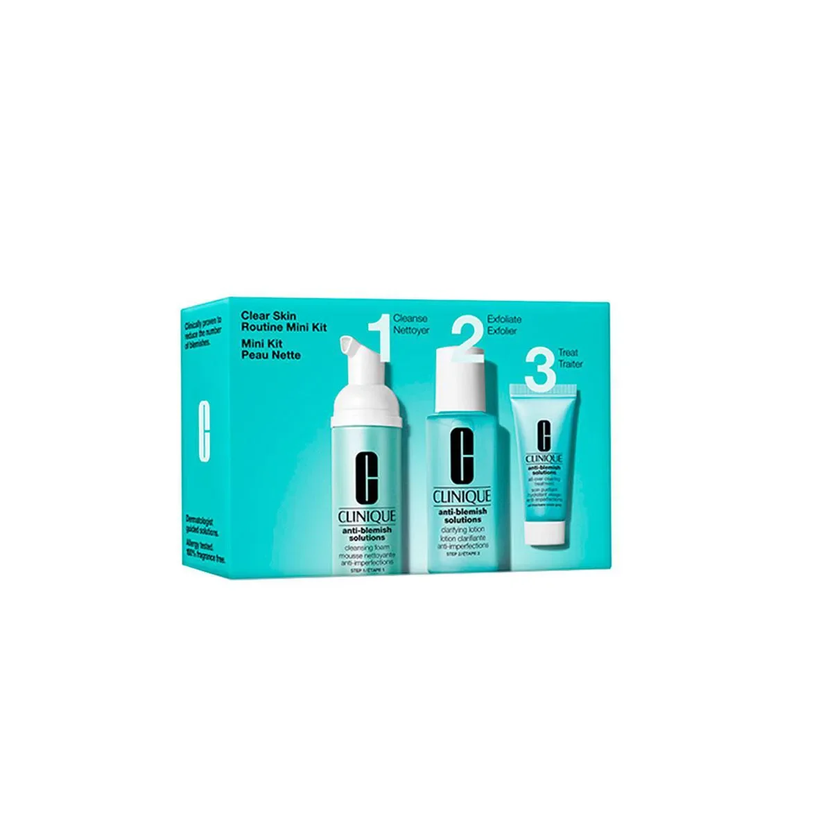 Mini Kit Clinique Antiacne Anti-Blemish Solutions Espuma de Limpeza 50ml + Tônico Facial 60ml + Hidratante em Gel 15ml - imagem 1