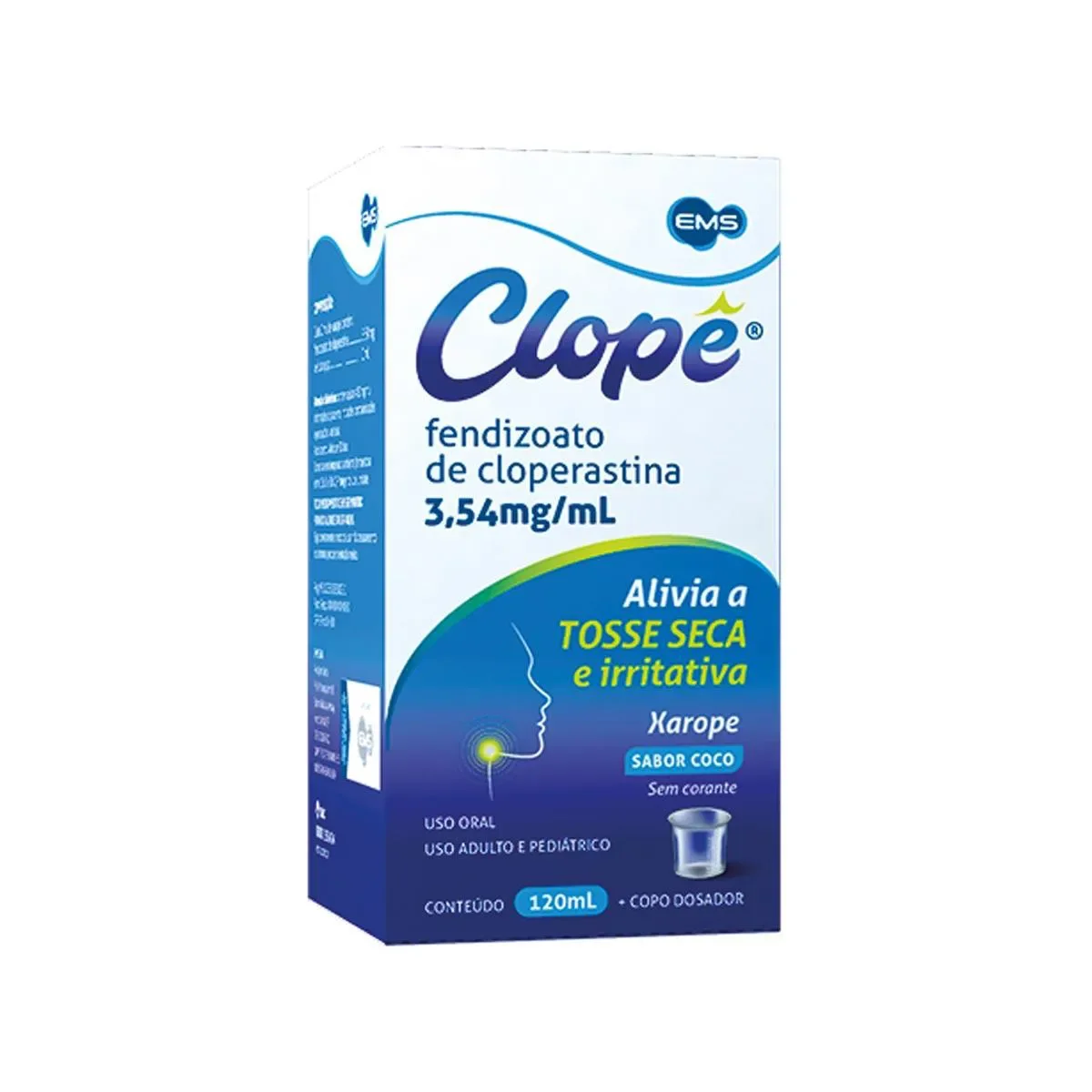 Clopê Cloridrato de Cloperastina 3,54mg/ml Sabor Coco Xarope 120ml - imagem 1