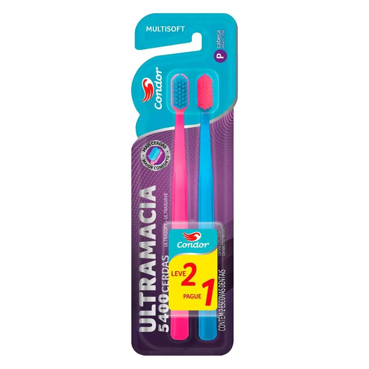 Kit Escova de Dente Condor Multisoft 2 unidades - imagem 1