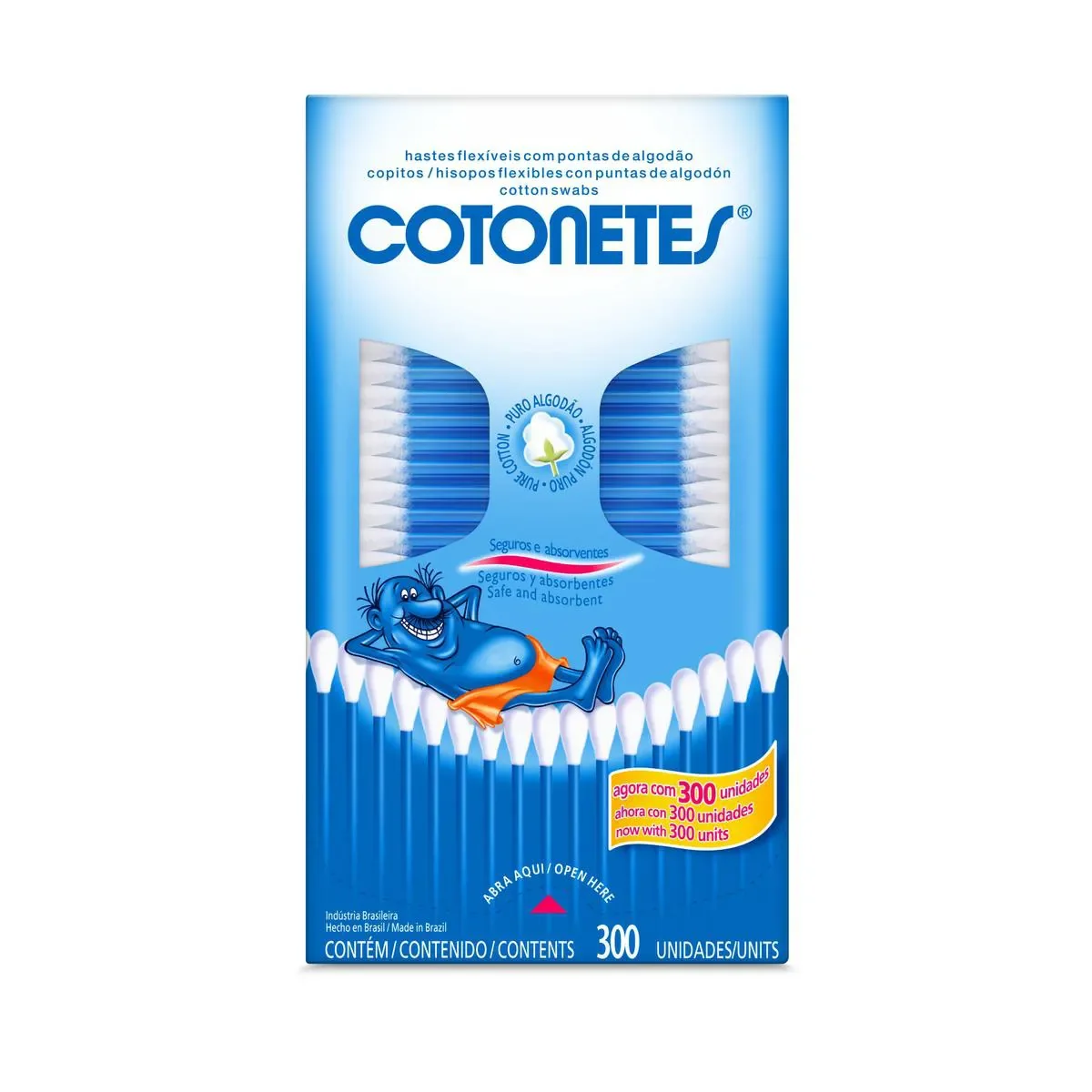 Cotonetes Hastes Flexíveis 300 unidades - imagem 1