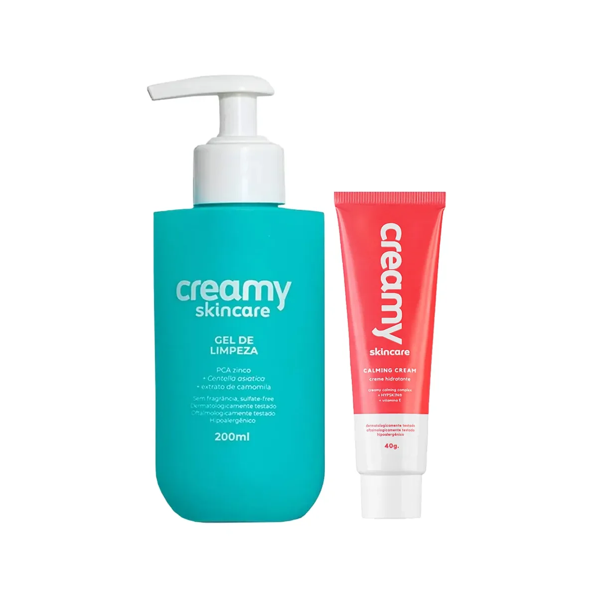 Kit Facial Creamy Skincare Gel de Limpeza 200ml + Creme Hidratante Calming Cream 40g - imagem 1