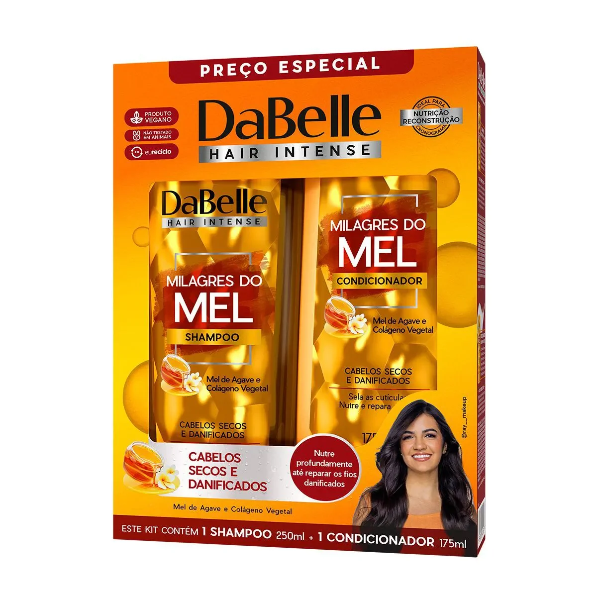 Kit DaBelle Milagres do Mel Shampoo 250ml + Condicionador 175ml - imagem 1