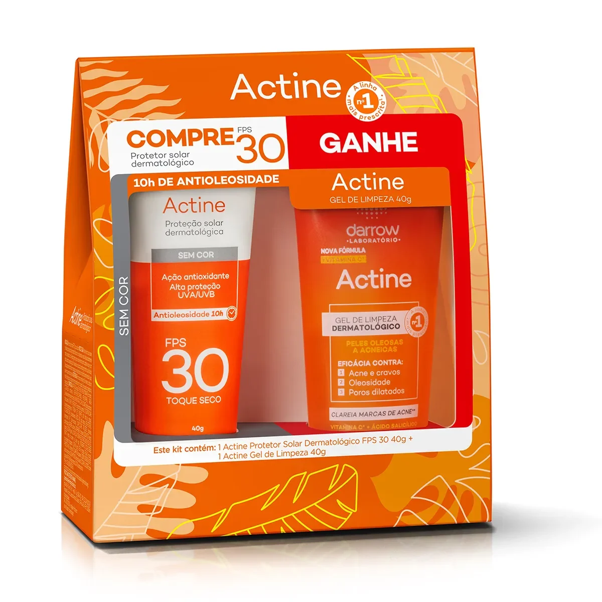 Kit Actine Protetor Solar FPS 30 40g + Gel de Limpeza 40g - imagem 1